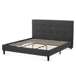 Autronic, Dvojlôžková posteľ, 180x200, látka sivá, BED-M180 GREY2