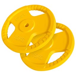 Gorilla Sports set liatinových pogumovaných kotúčov GRIP 30