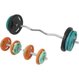 Gorilla Sports Set nakladacích tyčí + závažia, 70 kg