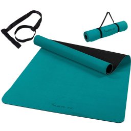 Fitness podložka na jogu 190 × 100 × 0,6 cm benzínovo modrá