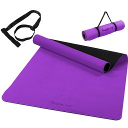 Fitness podložka na jogu 190 × 100 × 0,6 cm fialová