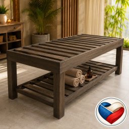 Masívny drevený masážny stôl 200×90 cm, výška 65 cm