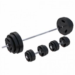 Činková sada Gorilla Sports 100 kg s plastovým povrchom