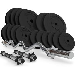 PHYSIONICS Vzpieračský set so závažím, hviezd. zámky, 76 kg
