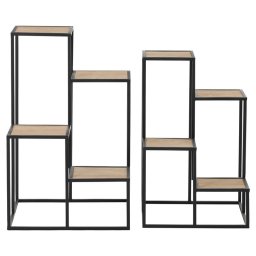 Autronic, Stojan 4 poschodový, kov a MDF doska (dyha jaseň), cena za sadu 2 ks, FA23-021