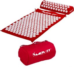 Akupresúrna podložka s vankúšom MOVIT 75 x 44 cm - červená