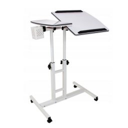 Polohovateľný stolík pod notebook biely