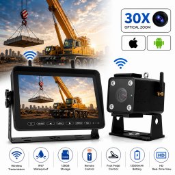 Bezpečnostná kamera na žeriav s monitorom 10" HD a 30× optický zoom + dosah do 300 m s IP67
