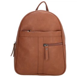 Hnedý malý elegantný ruksak „Doublezip“