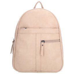 Béžový malý elegantný ruksak „Doublezip“