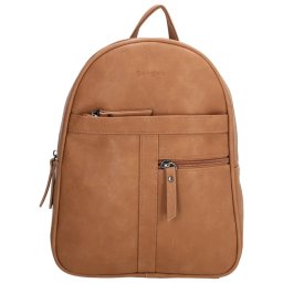 Svetlohnedý malý elegantný ruksak „Doublezip“