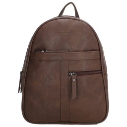 Tmavohnedý malý elegantný ruksak „Doublezip“