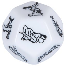 12-strann sex kocka - biela