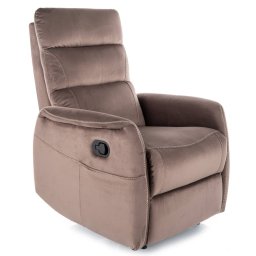 Relaxačné masážne kreslo, cappuccino látka, Signal, SOLON VELVET M
