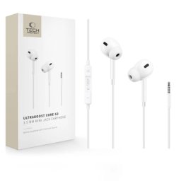 Tech-Protect Core G3 slúchadlá do uší 3.5mm mini jack, biele
