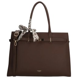 Hnedá veľká shopper kabelka na notebook „Crystal”