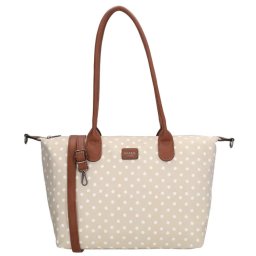 Béžová bodkovaná objemná shopper kabelka „Femine”
