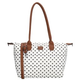 Biela bodkovaná objemná shopper kabelka „Femine”