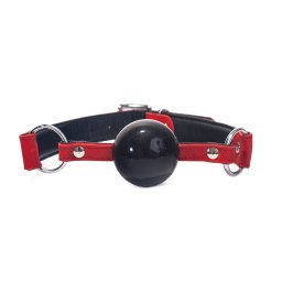 Silicone Ball Gag Nubuck Leather