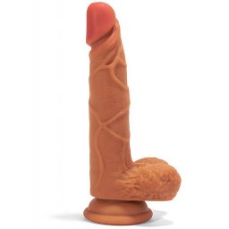 Double Layer Silicon Dildo Brown 1 (19cm)