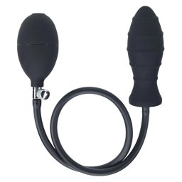 Shots Ribbed Inflatable Silicone Anal Plug