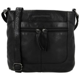Čierna štvorcová kožená crossbody kabelka „Alisha”