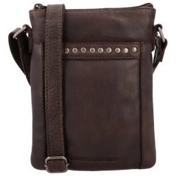 Tmavohnedá crossbody kabelka z pravej kože „Hardrock”