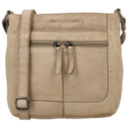 Béžová štvorcová kožená crossbody kabelka „Alisha”