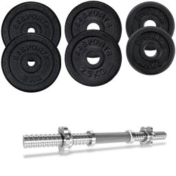 ScSPORTS Činkový set 20 kg, liatinové závažie, 30/31 mm os