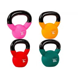 MOVIT Sada 4 kettlebell činiek, liatina a vinyl, 26 kg