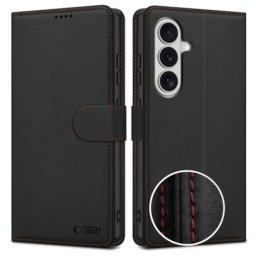 Tech-Protect Wallet knižkové puzdro na Samsung Galaxy S26, čierne / červené