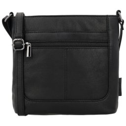 Čierna kožená crossbody kabelka „Evelyn”