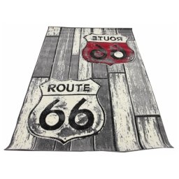Koberec Route 66 Signs grey red Rozměr koberce 140x200cm