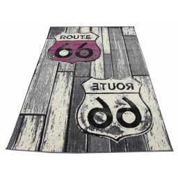 Koberec Route 66 Signs grey pink