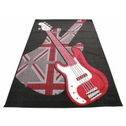 Koberec Kytary British Guitars black city Rozměr koberce 160x225cm