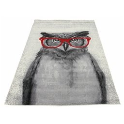 Koberec Sova s brýlemi cream red Rozměr koberce 120x170cm