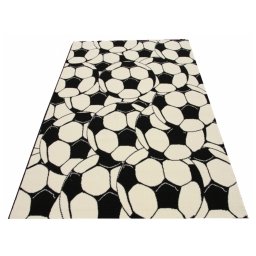 Koberec Fotbalové míče krémové Rozměr koberce 120x170cm