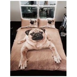Povlečení 3D Mops Rozměr dvoulůžko 1ks 200x200+2ks 50x75cm