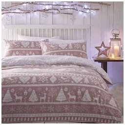 Povlečení Vánoční motiv noel růžový flanel Rozměr povlečení 1ks 230x220 + 2ks 50x75cm