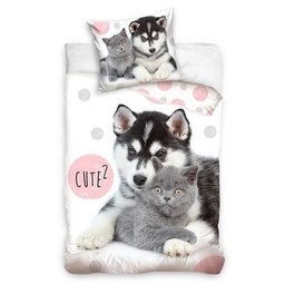 Povlečení Husky s britskou kočičkou