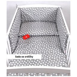 3 dílná sada do postýlky se srdíčky Rozměr peřinky 100x135cmcm