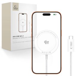 Tech-Protect A54 bezdrôtová MagSafe nabíjačka 25W QI2.2, biela