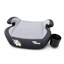 Mama Kiddies(R) i-Size HappyRide podsedk (125-150 cm) s ISOFIX upevnenm v sivej farbe s motvom slonka - DAREK driak na pohr