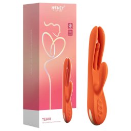 Honey Play Box Terri - vibrtor s klitorisovm ramienkom ovldan aplikciou (oranov)