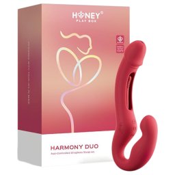 Honey Play Box Harmony Duo - Aplikciou ovldan pripnac jazkov vibrtor (erven)