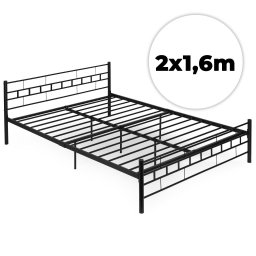 Kovov rm manelskej postele 160x200 cm ierny