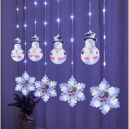 Svetelný záves 95LED Snehuliak so snehovými vločkami 2,5 m