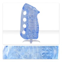 Fleshlight Fleshskins Grip Blue Ice - na oboch koncoch otvoren masturbtor (modr)