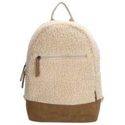 Béžový huňatý vintage batoh „Teddy 2“