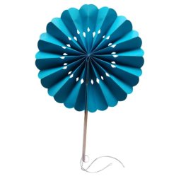 Turquoise Flower Paper Fans (packs of 10)